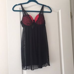 Sexy red and black lingerie